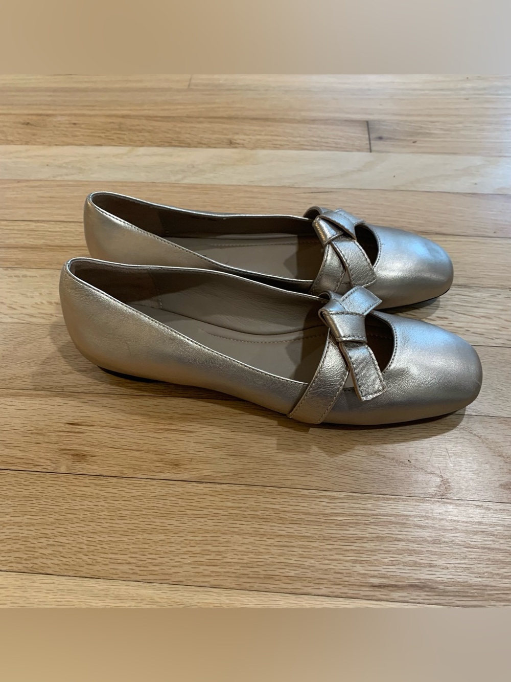 Donald J. Pliner Metallic Ballet Flats Strap Square Toe Women’s Size 8.5 - Picture 2 of 9